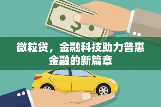 潜江微粒贷，金融科技助力普惠金融的新篇章