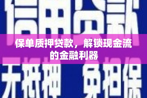 潜江保单质押贷款，解锁现金流的金融利器