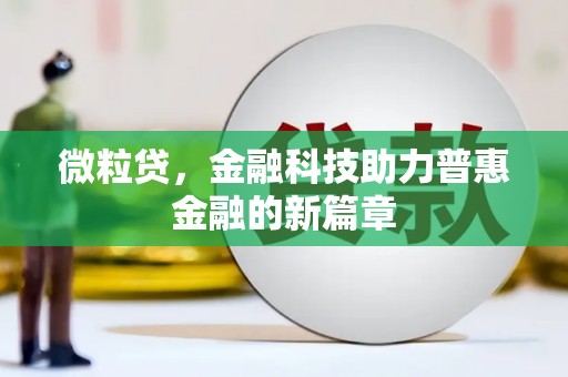 潜江微粒贷，金融科技助力普惠金融的新篇章