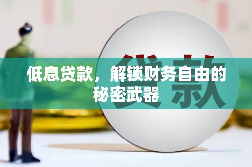 潜江低息贷款，解锁财务自由的秘密武器