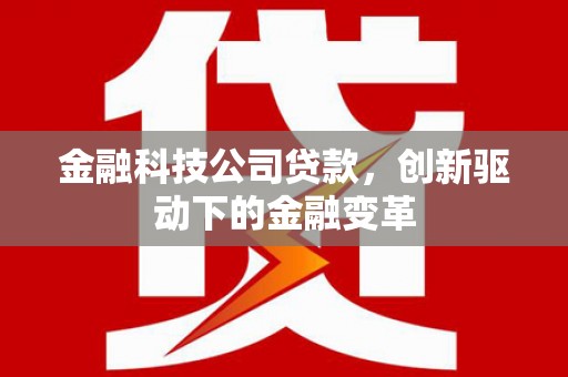 潜江金融科技公司贷款，创新驱动下的金融变革