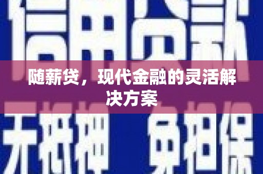 潜江随薪贷，现代金融的灵活解决方案