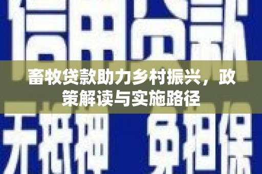 潜江畜牧贷款助力乡村振兴，政策解读与实施路径