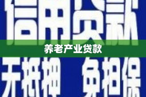 潜江养老产业贷款