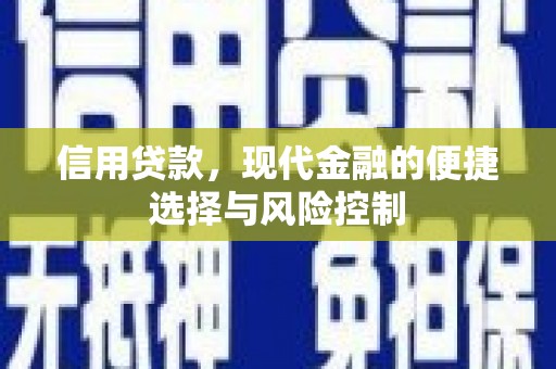 潜江信用贷款，现代金融的便捷选择与风险控制
