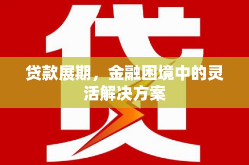 潜江贷款展期，金融困境中的灵活解决方案