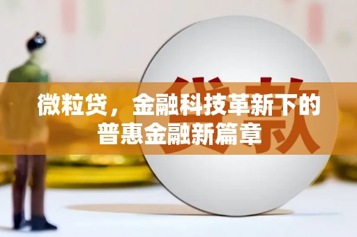 潜江微粒贷，金融科技革新下的普惠金融新篇章