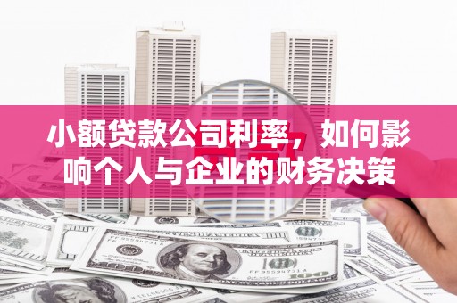 潜江小额贷款公司利率，如何影响个人与企业的财务决策