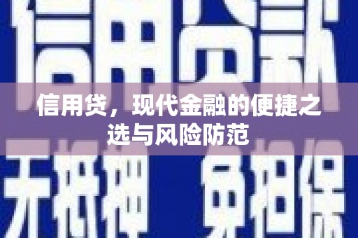 潜江信用贷，现代金融的便捷之选与风险防范