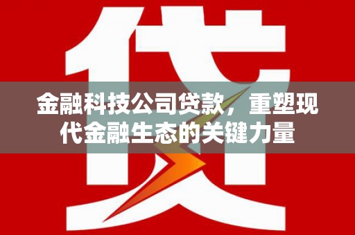 潜江金融科技公司贷款，重塑现代金融生态的关键力量