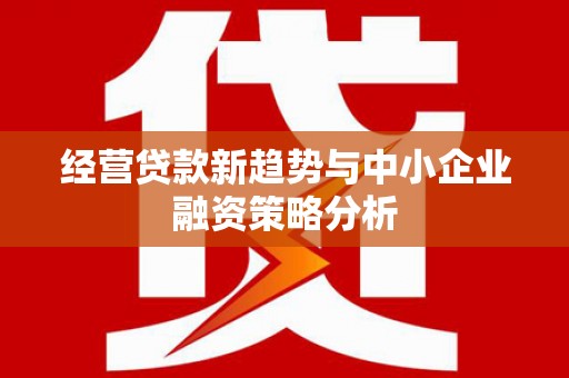 潜江经营贷款新趋势与中小企业融资策略分析