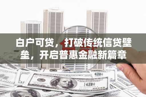 潜江白户可贷，打破传统信贷壁垒，开启普惠金融新篇章